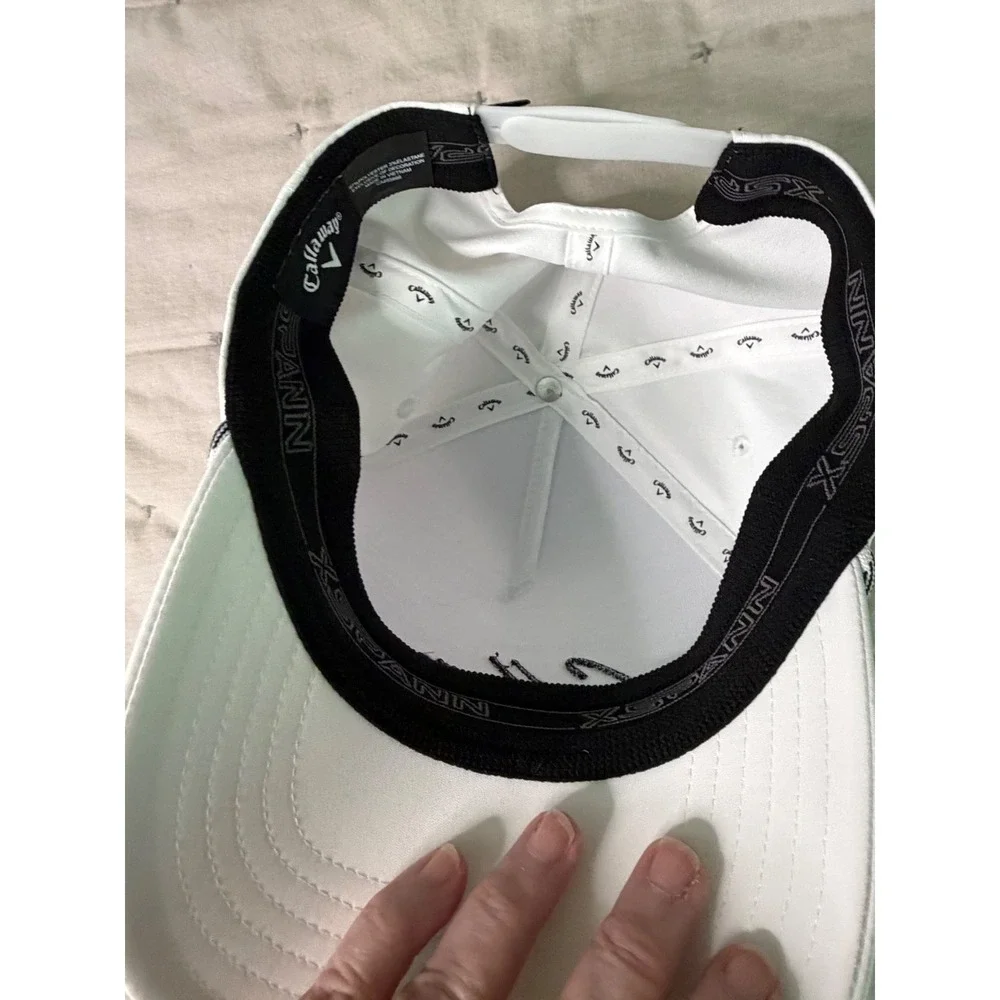 Callaway Woman's hat White Rope Script Logo X Spann Adjustable Snapback Cap